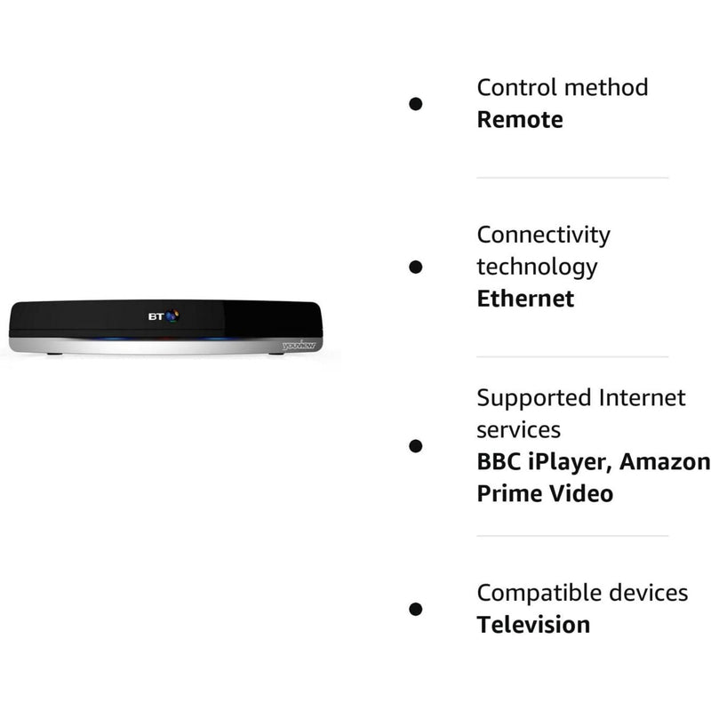 BT Youview+ Set Top Box (1TB SSD) Recorder with Twin HD Freeview and 7 Day Catch Up TV - No Subscription