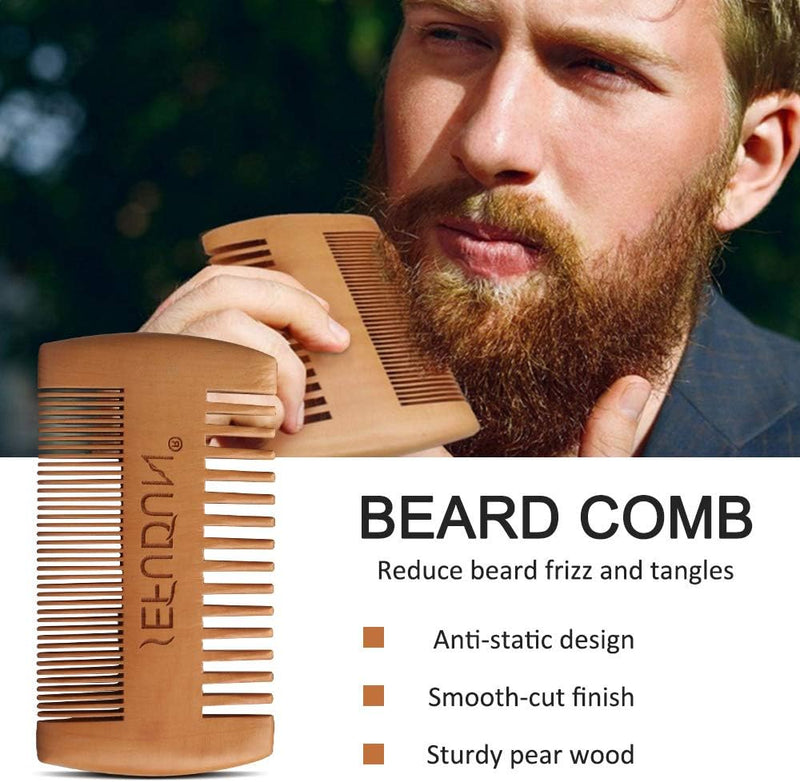 SEFUDUN 5-in-1 Beard Grooming Kit for Men, Moustache Treatment Set