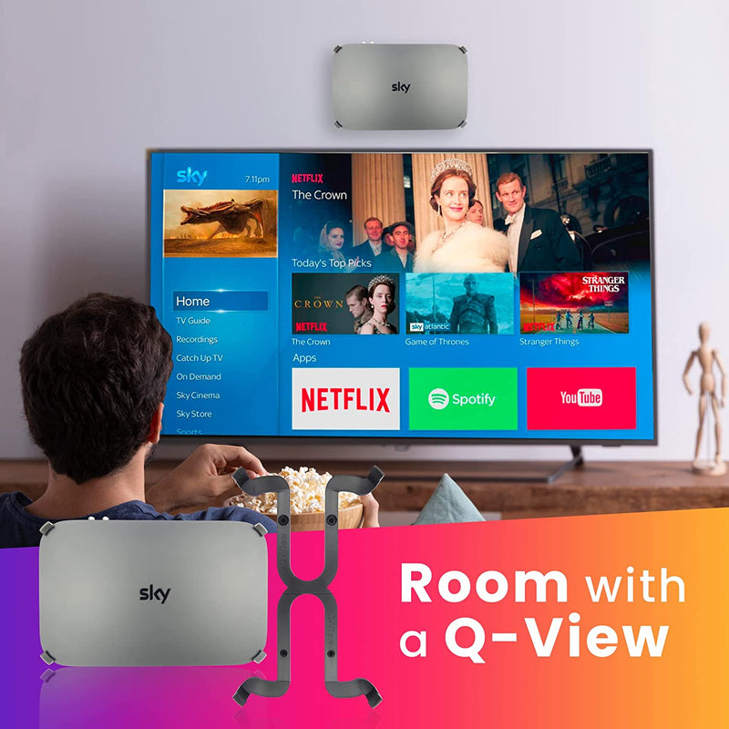 Q-View Sky Q Box Wall Mount Bracket (LATEST 2TB MODEL)  (Plastic) - PLEASE SEE DETAILS BELOW FOR COMPATIBILITY